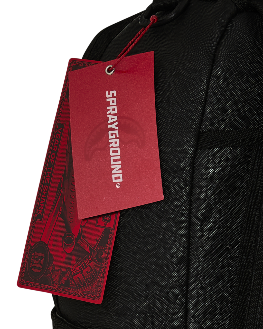 SPRAYGROUNDÂ® BACKPACK SHARK CENTRAL EMBOSSED BLACK NYLON BACKPACK