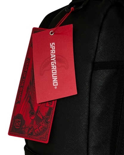 SPRAYGROUNDÂ® BACKPACK SHARK CENTRAL EMBOSSED BLACK NYLON BACKPACK