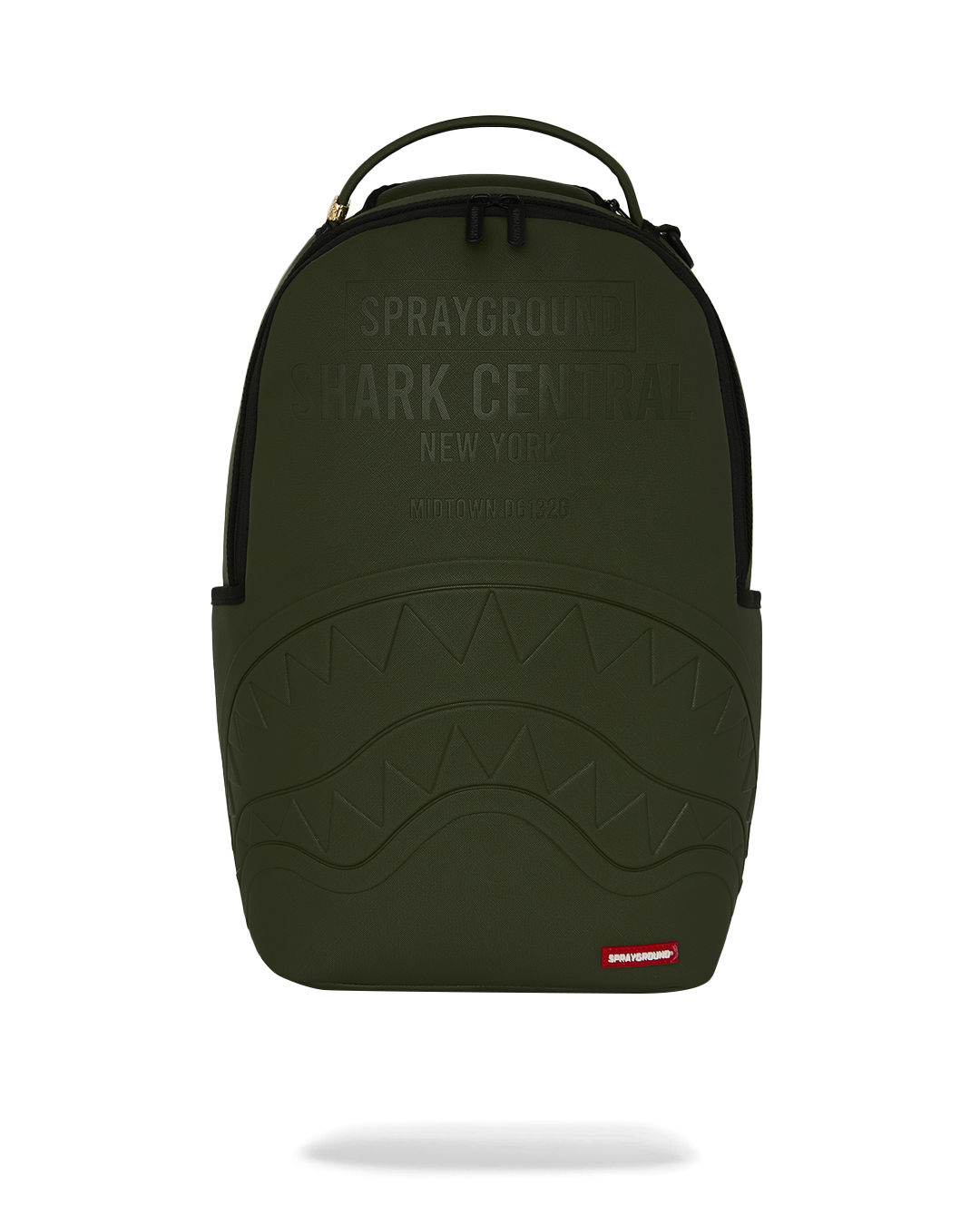 SPRAYGROUND® BACKPACK SHARK CENTRAL EMBOSSED GREEN NYLON BACKPACK