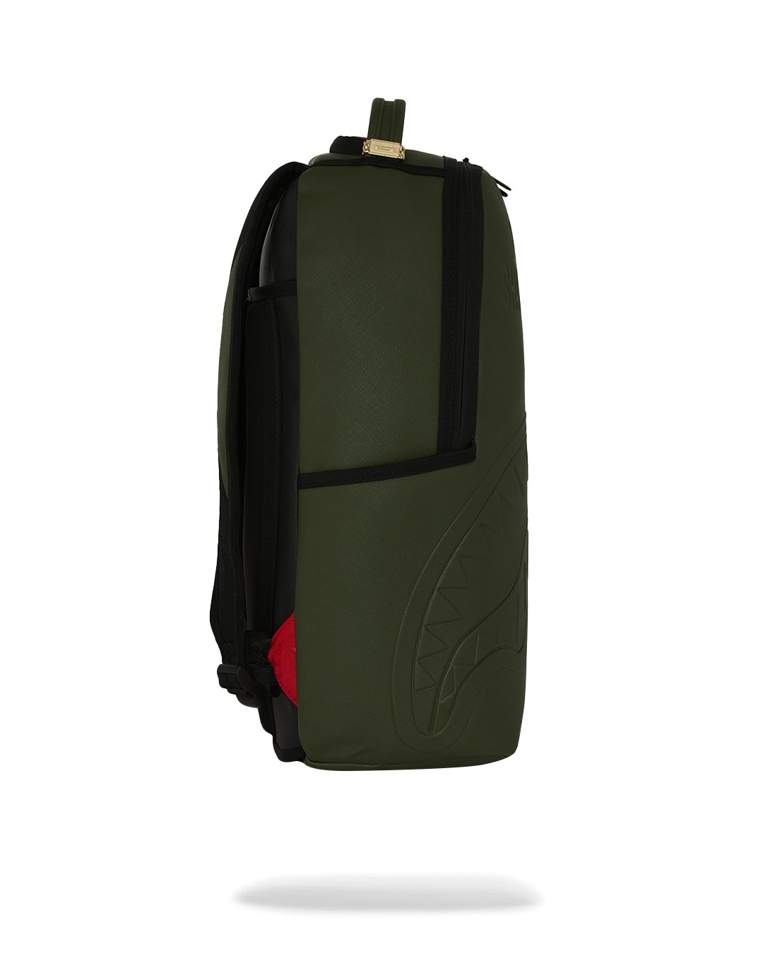 SPRAYGROUND® BACKPACK SHARK CENTRAL EMBOSSED GREEN NYLON BACKPACK