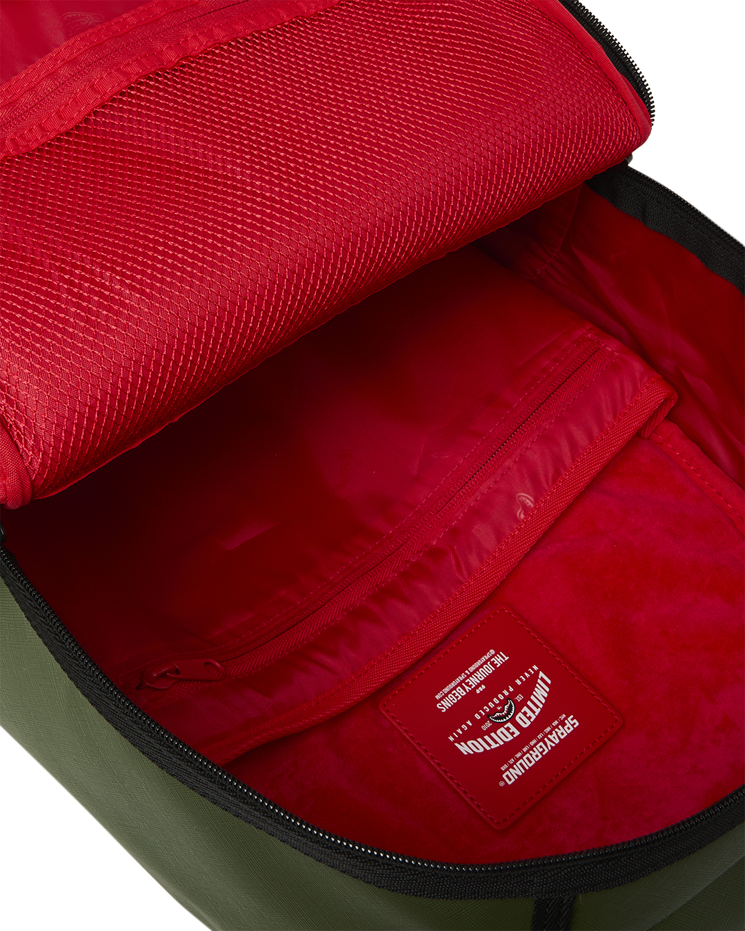 SPRAYGROUND® BACKPACK SHARK CENTRAL EMBOSSED GREEN NYLON BACKPACK