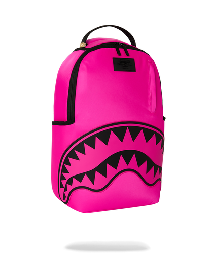 SPRAYGROUND® BACKPACK SHARK CENTRAL WHITE STENCIL SHARK PINK NYLON BACKPACK
