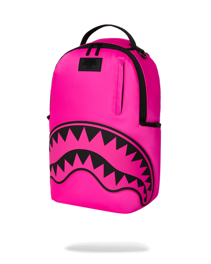 SPRAYGROUND® BACKPACK SHARK CENTRAL WHITE STENCIL SHARK PINK NYLON BACKPACK