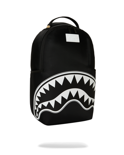 SPRAYGROUND® BACKPACK SHARK CENTRAL WHITE STENCIL SHARK BLACK NYLON BACKPACK