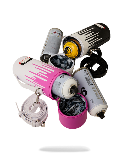 SPRAYGROUND® SPRAY PAINT CAN HOLDER WYNWOOD WALLS COLLAB WATER BOTTLE OR SPRAYCAN HOLDER (BLK/WHT)