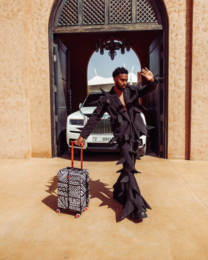 SPRAYGROUND® LUGGAGE A.I.8 AFRICAN INTELLIGENCE - ORIGIN STORY SHARKNAUTICS HARDSHELL CARRY-ON LUGGAGE