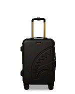 SPRAYGROUND® LUGGAGE REALITY CHECK SHARKNAUTICS HARDSHELL CARRY-ON JETBLACK LUGGAGE (GOLD HARDWARE)