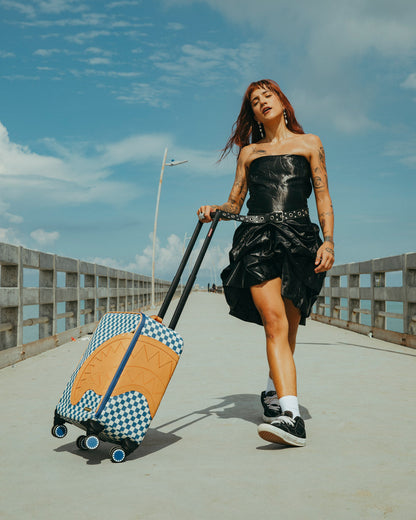 SPRAYGROUND® LUGGAGE LETTER CHECKERS SOFT CARRY-ON LUGGAGE