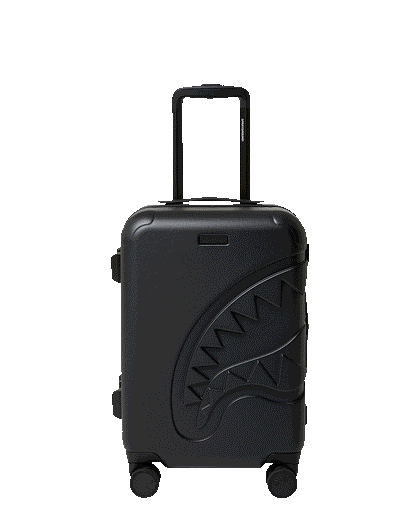 SPRAYGROUND® LUGGAGE CARGO PATCHES SHARKITECTURE CARRY-ON LUGGAGE BLACK WITH EXTRA STICKERS
