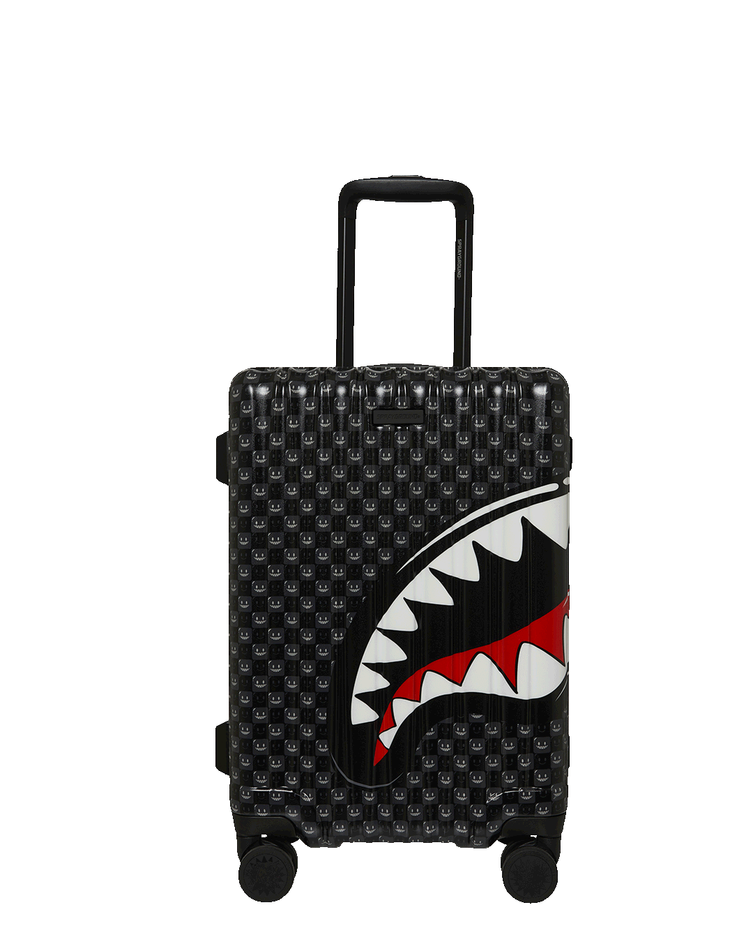 SPRAYGROUND® LUGGAGE SHARKS IN PARIS WTF BUBBLY BLACK CHECK CARRY-ON LUGGAGE