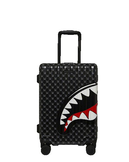 SPRAYGROUND® LUGGAGE SHARKS IN PARIS WTF BUBBLY BLACK CHECK CARRY-ON LUGGAGE