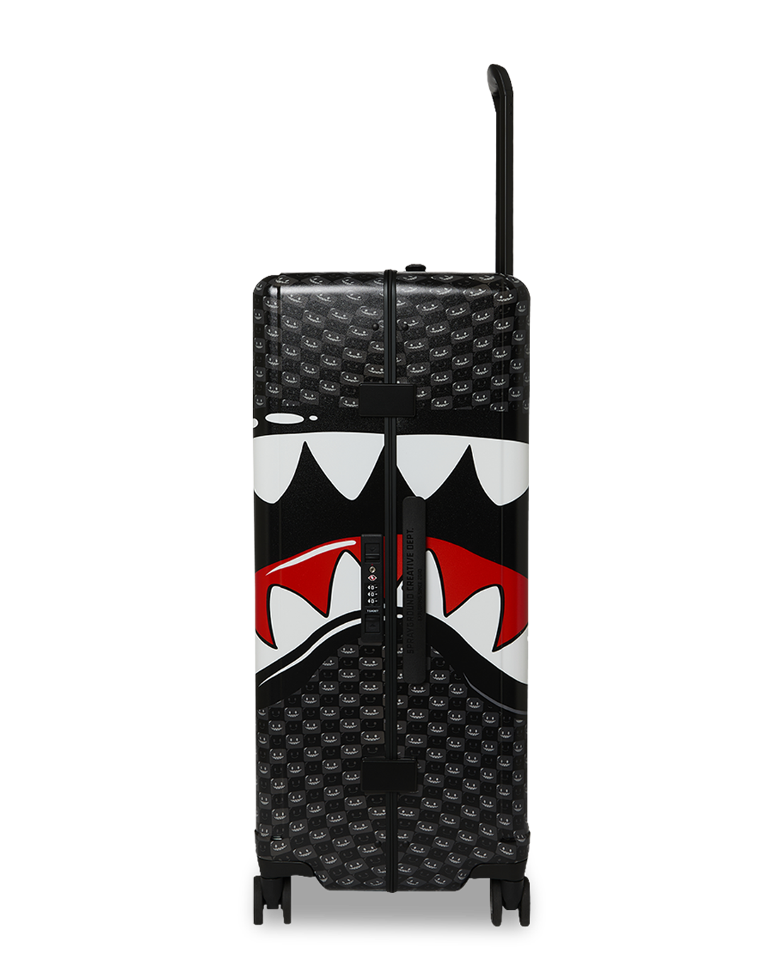 SPRAYGROUND® LUGGAGE SHARKS IN PARIS WTF BUBBLY BLACK CHECK FULL-SIZE LUGGAGE