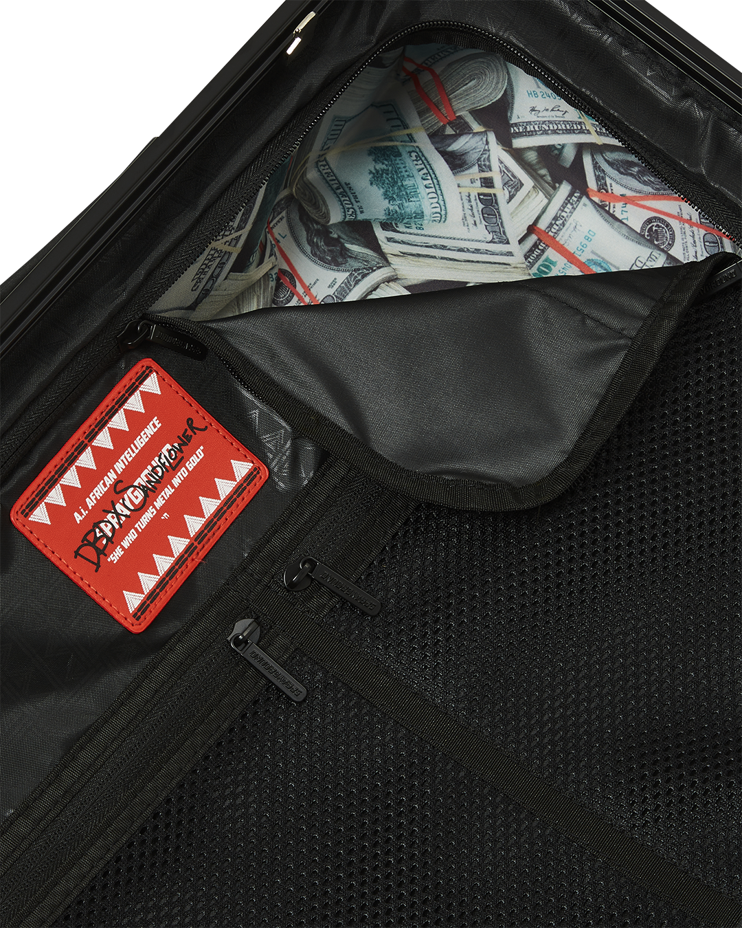 SPRAYGROUND® LUGGAGE A.I. AFRICAN INTELLIGENCE THE SUNSET RESET CARRY ON LUGGAGE - SANDFLOWER COLLAB