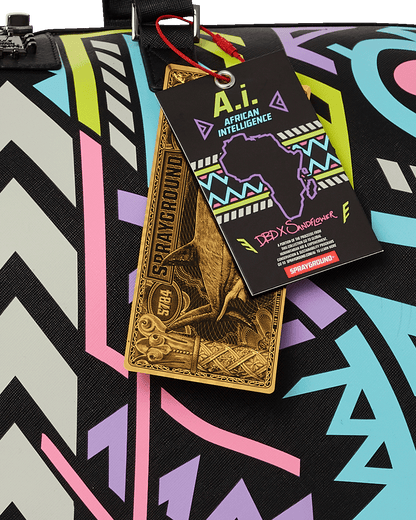 SPRAYGROUND® DUFFLE A.I. PATH TO THE FUTURE III DUFFLE - SANDFLOWER COLLAB (GLOW IN THE DARK)