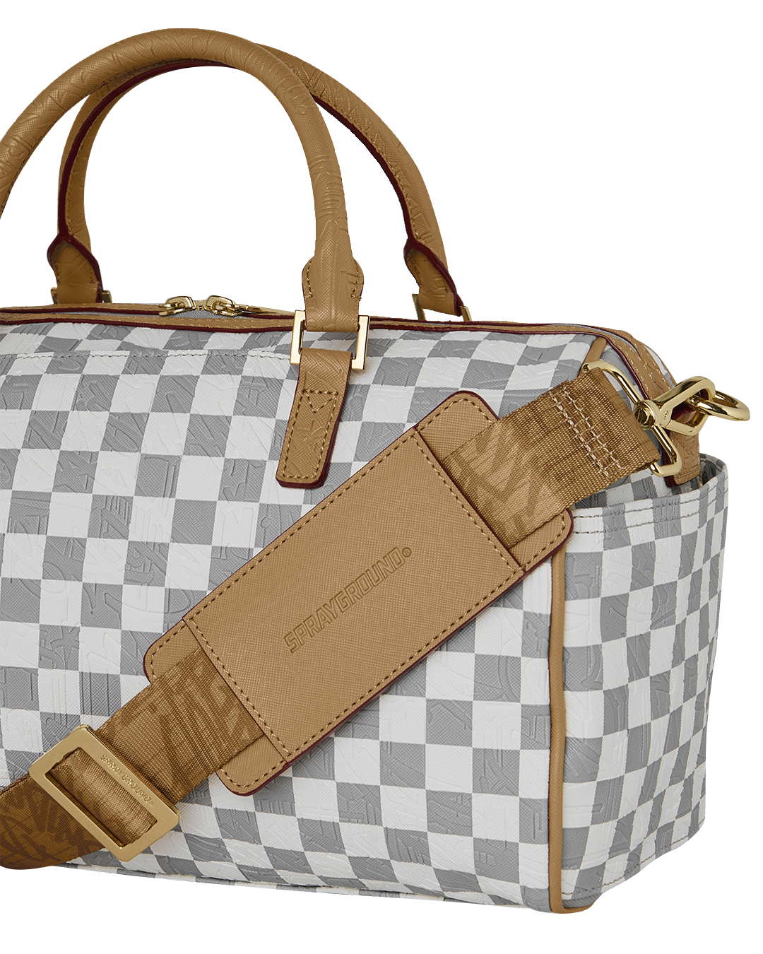 SPRAYGROUND® MINI DUFFLE EMBOSSED CREAM CHECK MINI DUFFLE