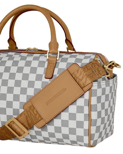 SPRAYGROUND® MINI DUFFLE EMBOSSED CREAM CHECK MINI DUFFLE