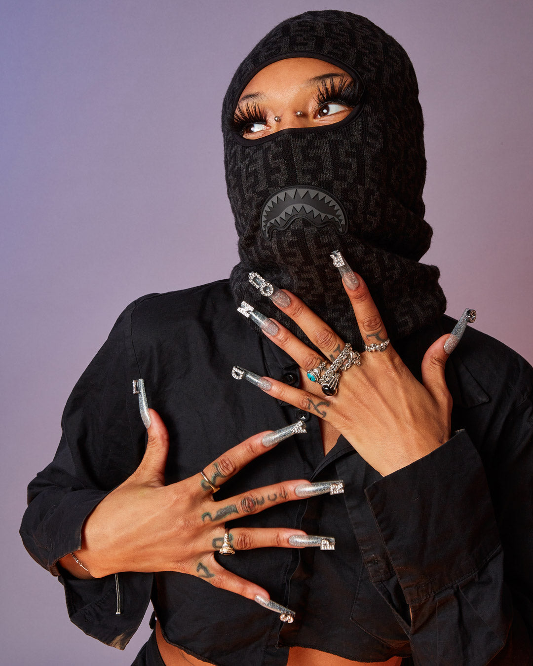 SPRAYGROUND® SKI MASK CASHIN CHECKS SKI MASK (GRAY)