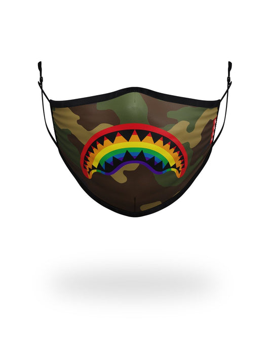 SPRAYGROUND® FASHION MASK ADULT RAINBOW SHARK FORM FITTING FACE MASK