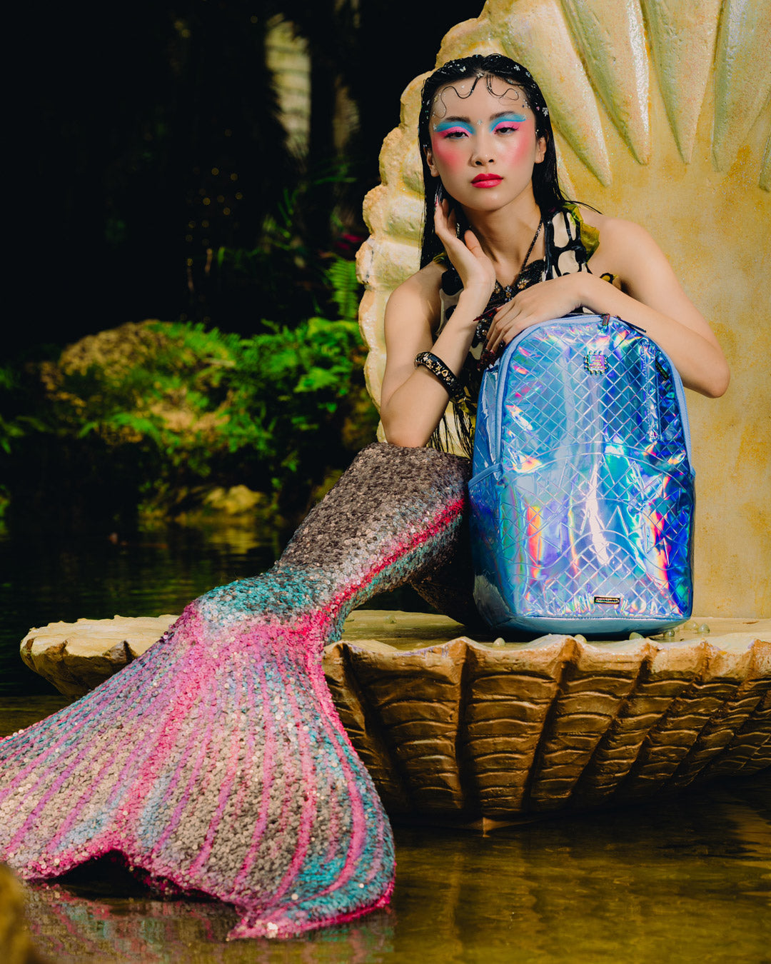 SPRAYGROUND® BACKPACK A.I. AFRICAN INTELLIGENCE THE OCEAN WITHIN BACKPACK - SANDFLOWER COLLAB