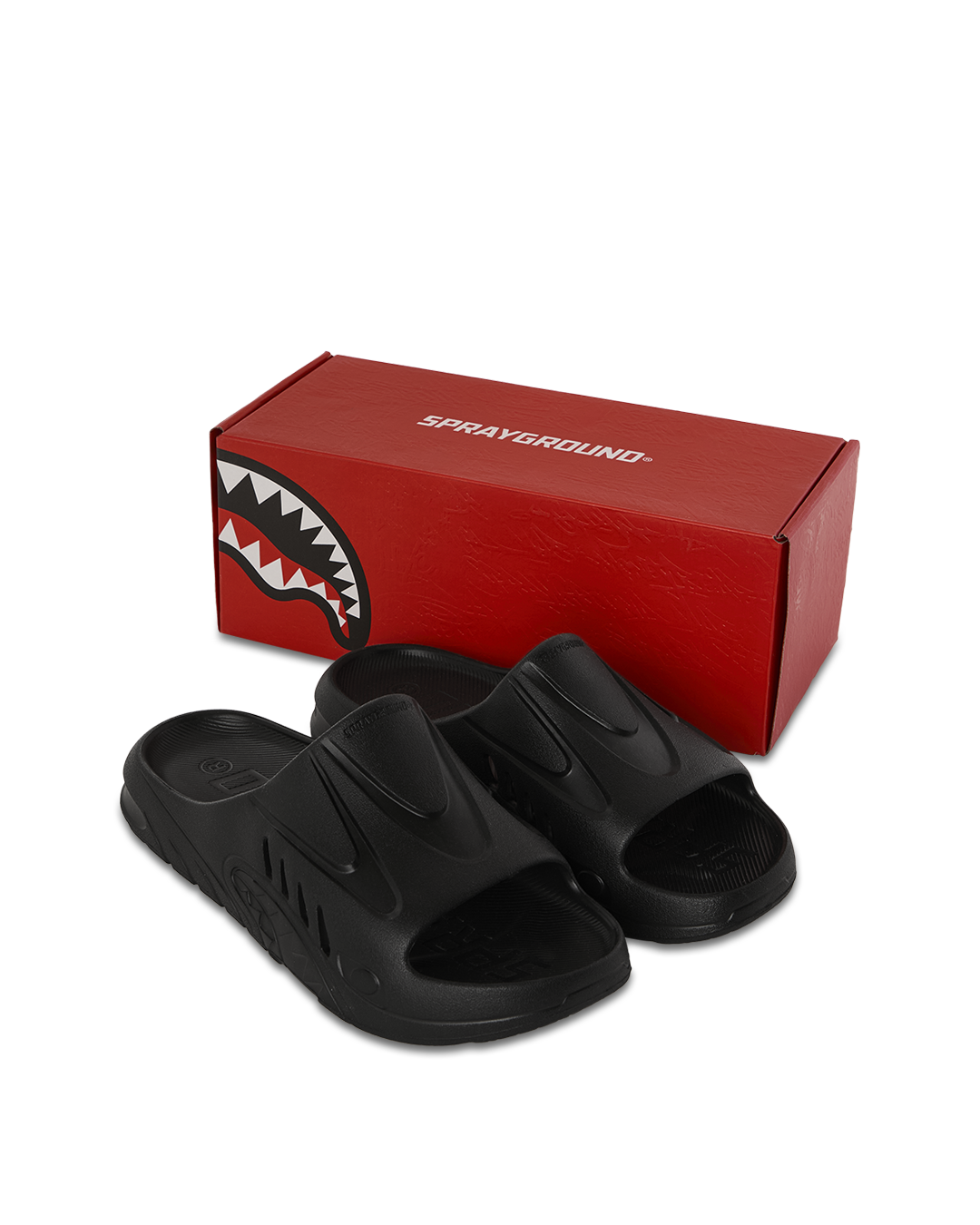 SPRAYGROUND® FOOTWEAR SHARKSLIDE: BLACK