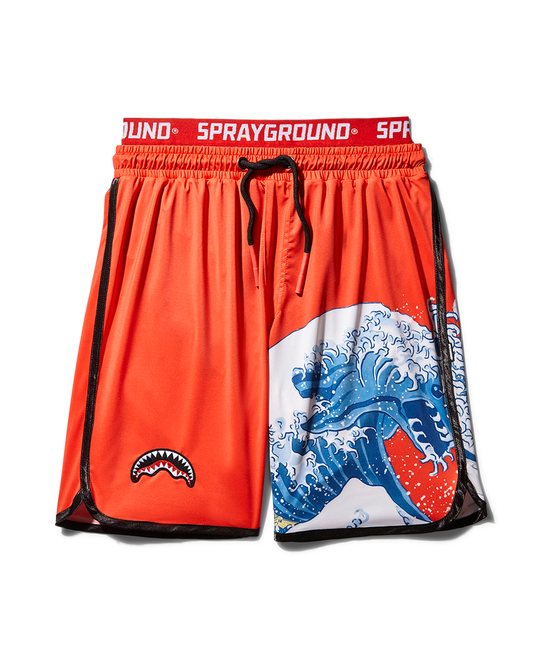 SPRAYGROUND® SWIM JAPAN WAVE CORTO SWIM TRUNKS (RED)