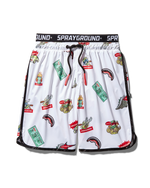 SPRAYGROUND® SWIM PATCH ALL-IN CORTO SWIM TRUNKS (WHITE)