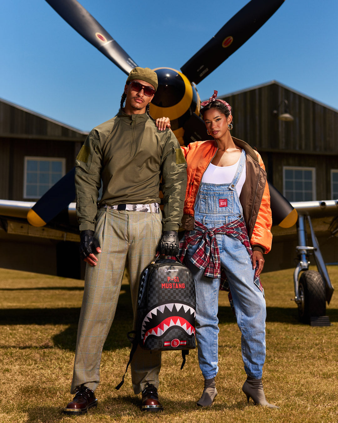 SPRAYGROUNDÂ® BACKPACK BOEING P-51 MUSTANG SHARKMOUTH BACKPACK
