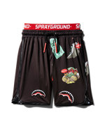 SPRAYGROUND® SWIM KIDS PATCH ALL-IN SWIM TRUNKS (BLACK)