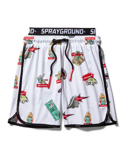 SPRAYGROUND® SWIM KIDS PATCH ALL-IN SWIM TRUNKS (WHITE)