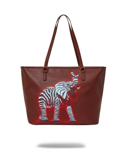 SPRAYGROUND® TOTE ZEBRA ELEPHANT RON ENGLISH COLLAB TOTE
