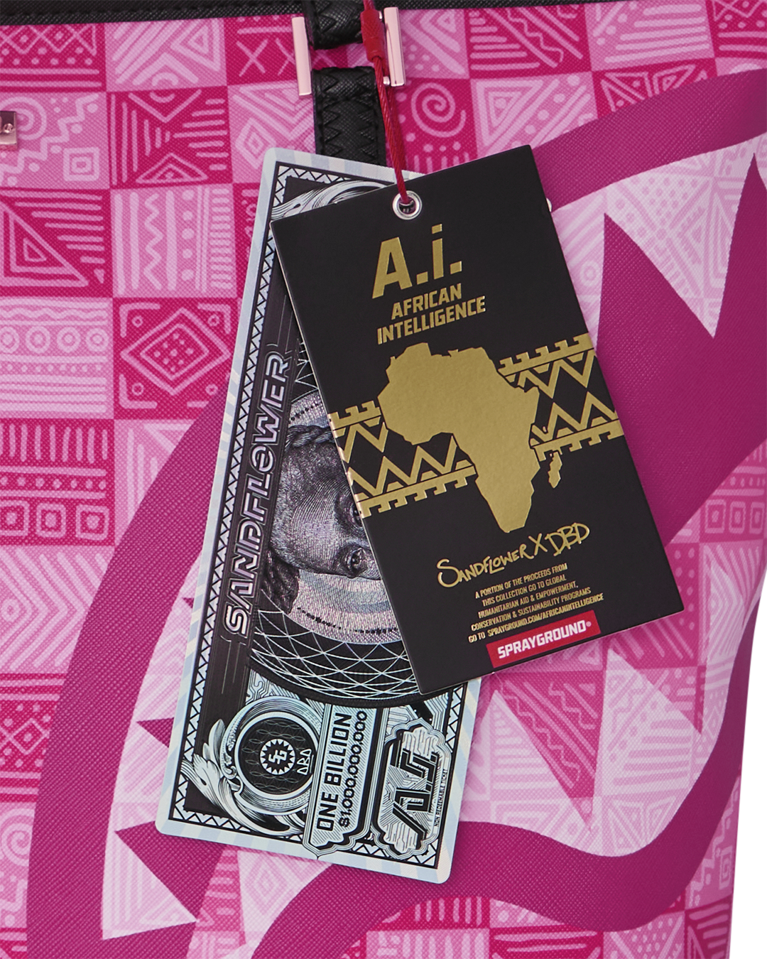 SPRAYGROUND® TOTE A.I. AFRICAN INTELLIGENCE THE SUNSET RESET TOTE - SANDFLOWER COLLAB