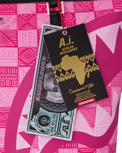 SPRAYGROUND® TOTE A.I. AFRICAN INTELLIGENCE THE SUNSET RESET TOTE - SANDFLOWER COLLAB