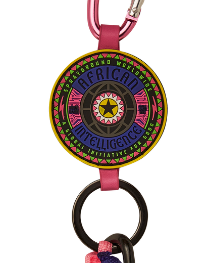 SPRAYGROUND® KEYCHAIN AFRICAN INTELLIGENCE 12 BROOKLYN & BEYOND KEYCHAIN - SANDFLOWER COLLAB