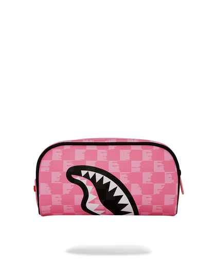 SPRAYGROUND® POUCH PINK AND BLACK DRIP CHECK POUCH