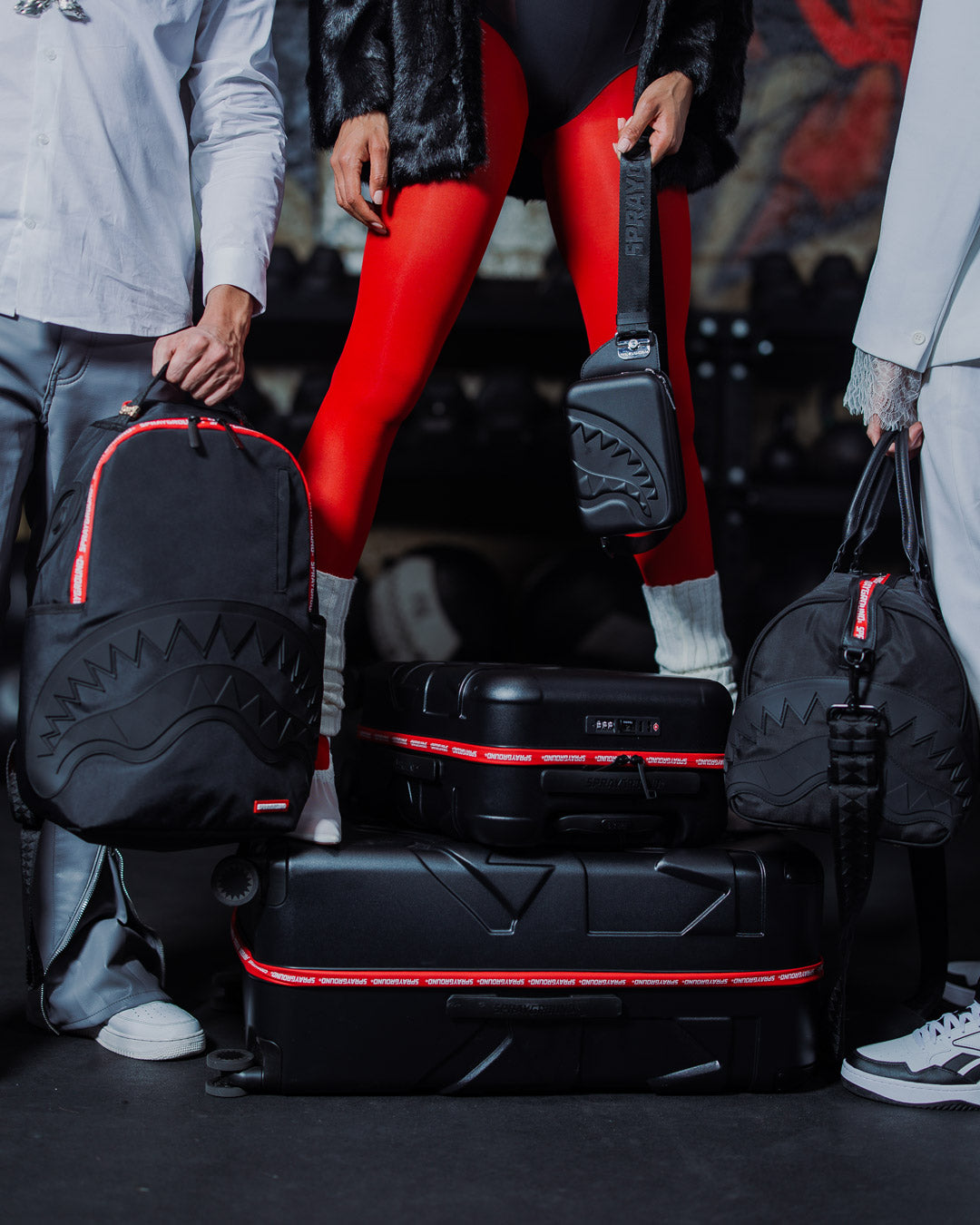 SPRAYGROUND® LUGGAGE PRINTED ZIPPER SHARK CARRY-ON LUGGAGE