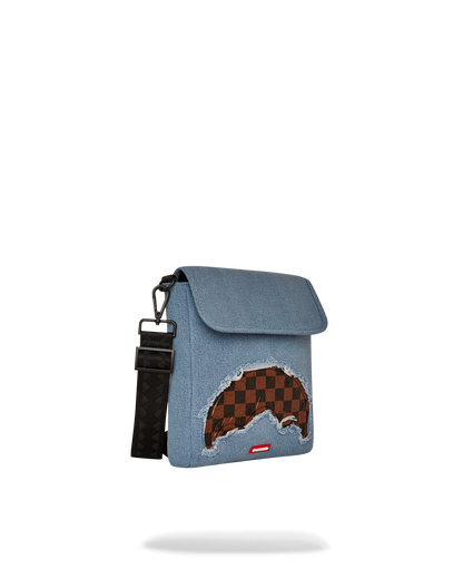SPRAYGROUND® SLING DENIM SHARK MESSENGER SLING