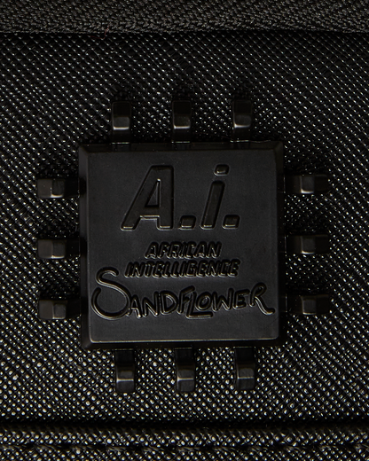 SPRAYGROUND® BACKPACK A.I. AFRICAN INTELLIGENCE SHARKS OF THE GOLD OCEAN BACKPACK - SANDFLOWER COLLAB