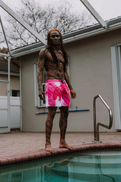 SPRAYGROUND® SWIM PINK VANDAL SWIM SHORTS